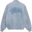 Lookbook Jaket Varsity Kanvas Stüssy FW24 Ghost Logo Unisex Gaya Retro Amerika. 115820