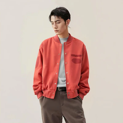 Jaket Varsity Kanvas Stüssy FW24 Ghost Logo Unisex Gaya Retro Amerika. 115820 Cheap Jaket Varsity Kanvas Stüssy FW24 Ghost Logo Unisex Gaya Retro Amerika. 115820