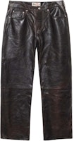 Stüssy Stussy FW24 Holiday Classic Jean Leather Vintage 5-Pocket Brown Leather Pants Unisex 116690 Stüssy Stussy FW24 Holiday Classic Jean Leather Vintage 5-Pocket Brown Leather Pants Unisex 116690