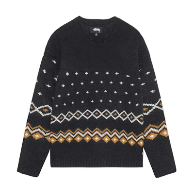 Stüssy Stussy FW24 Holiday Roll Neck Fairisle Sweater Retro Knit Unisex Jumper. 117251