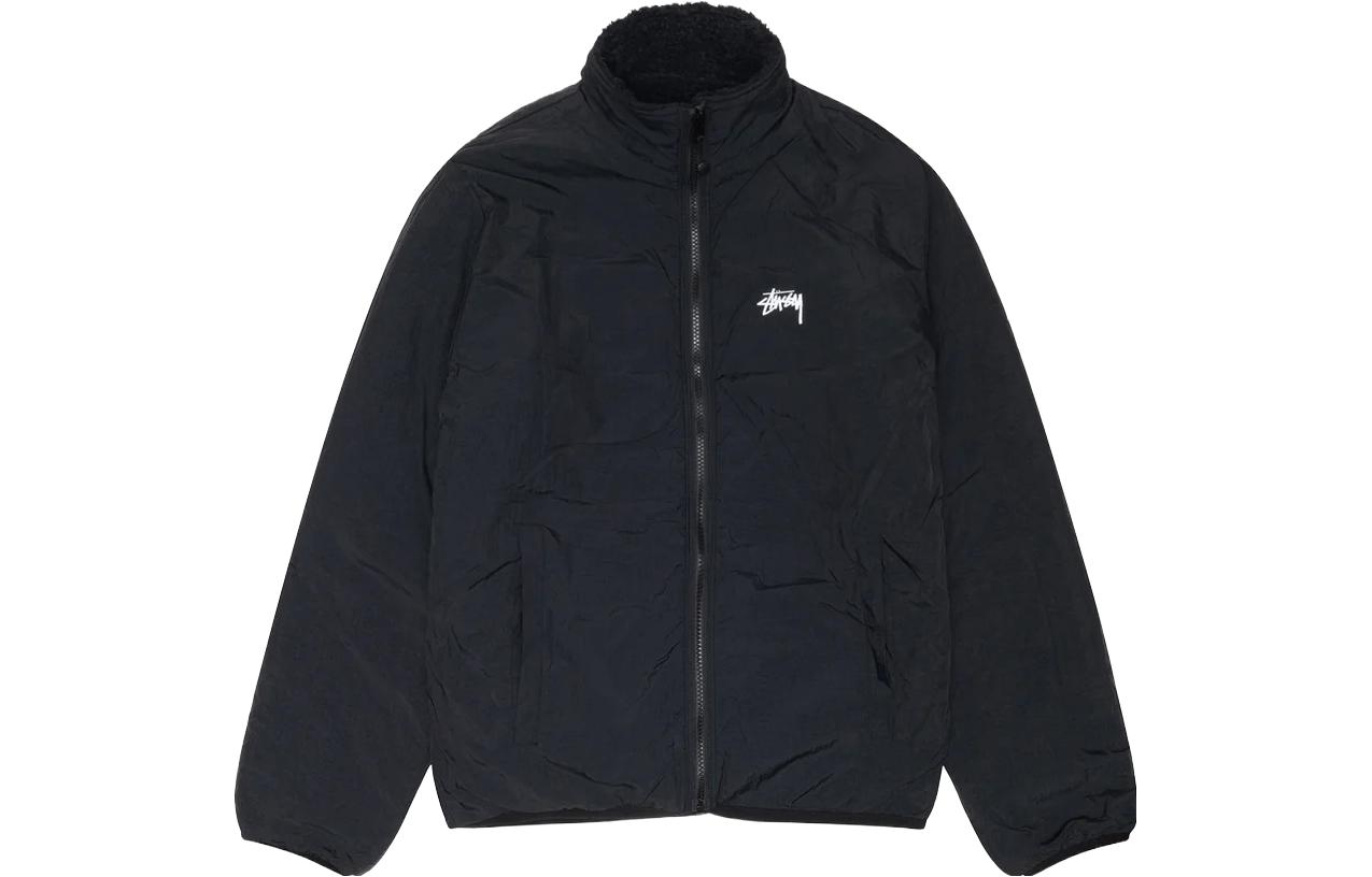 Shop Stüssy Stussy FW24 Sherpa Reversible Jacket Zip-Up Retro Unisex Outerwear. 118529