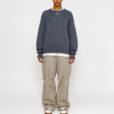 Stüssy FW24 Jersey Vintage Unisex de Algodón y Lino Surfman Icon Crew Neck. 117233-stussy Shop Stüssy FW24 Jersey Vintage Unisex de Algodón y Lino Surfman Icon Crew Neck. 117233-stussy