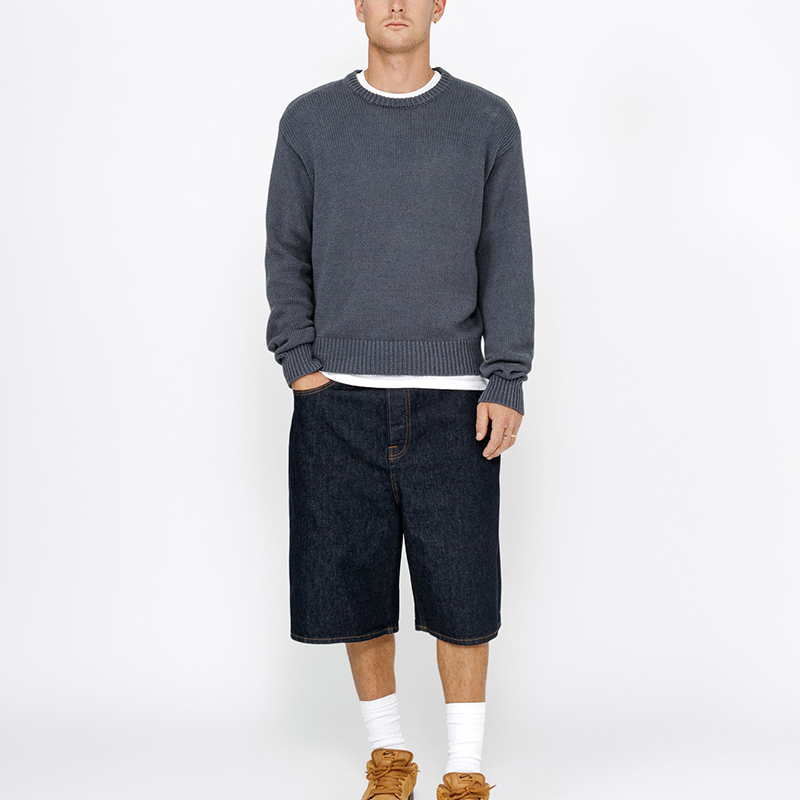 Purchase Stüssy FW24 Surfman Icon Sweater Unisex Crew Neck Vintage Cotton Linen. 117233-stussy
