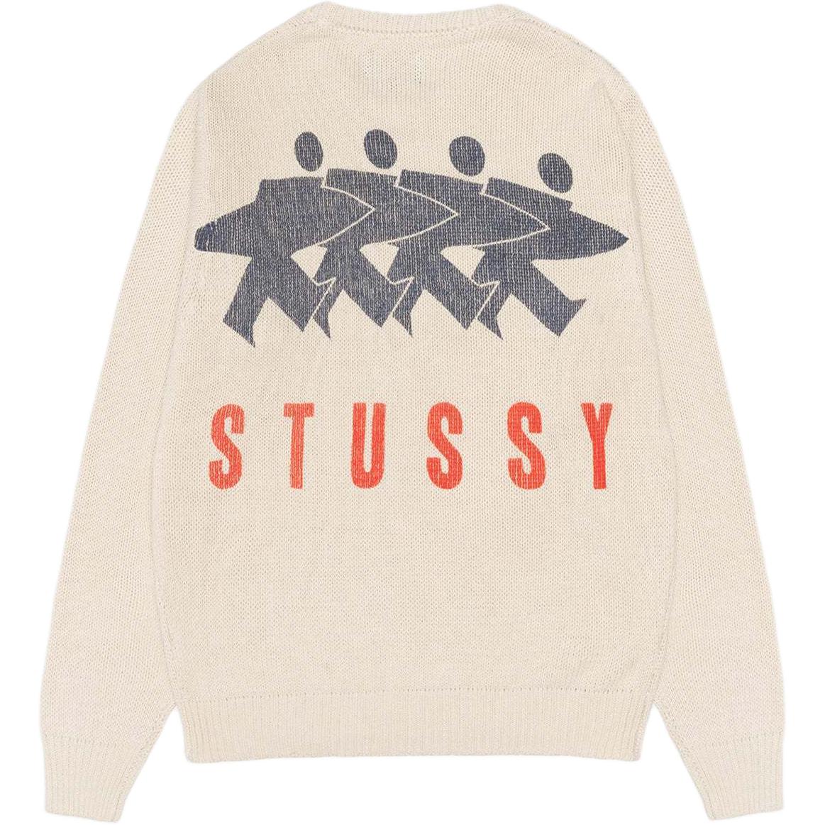 Cheap Stüssy FW24 Surfman Icon Sweater Unisex Crew Neck Vintage Cotton Linen. 117233-stussy