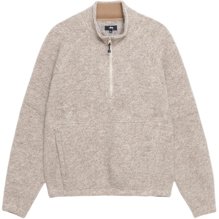 Stüssy Stussy FW24 Wool Blend Sherpa Mock Neck Half-Zip Unisex Classic Retro Pullover. 118567 圖 2