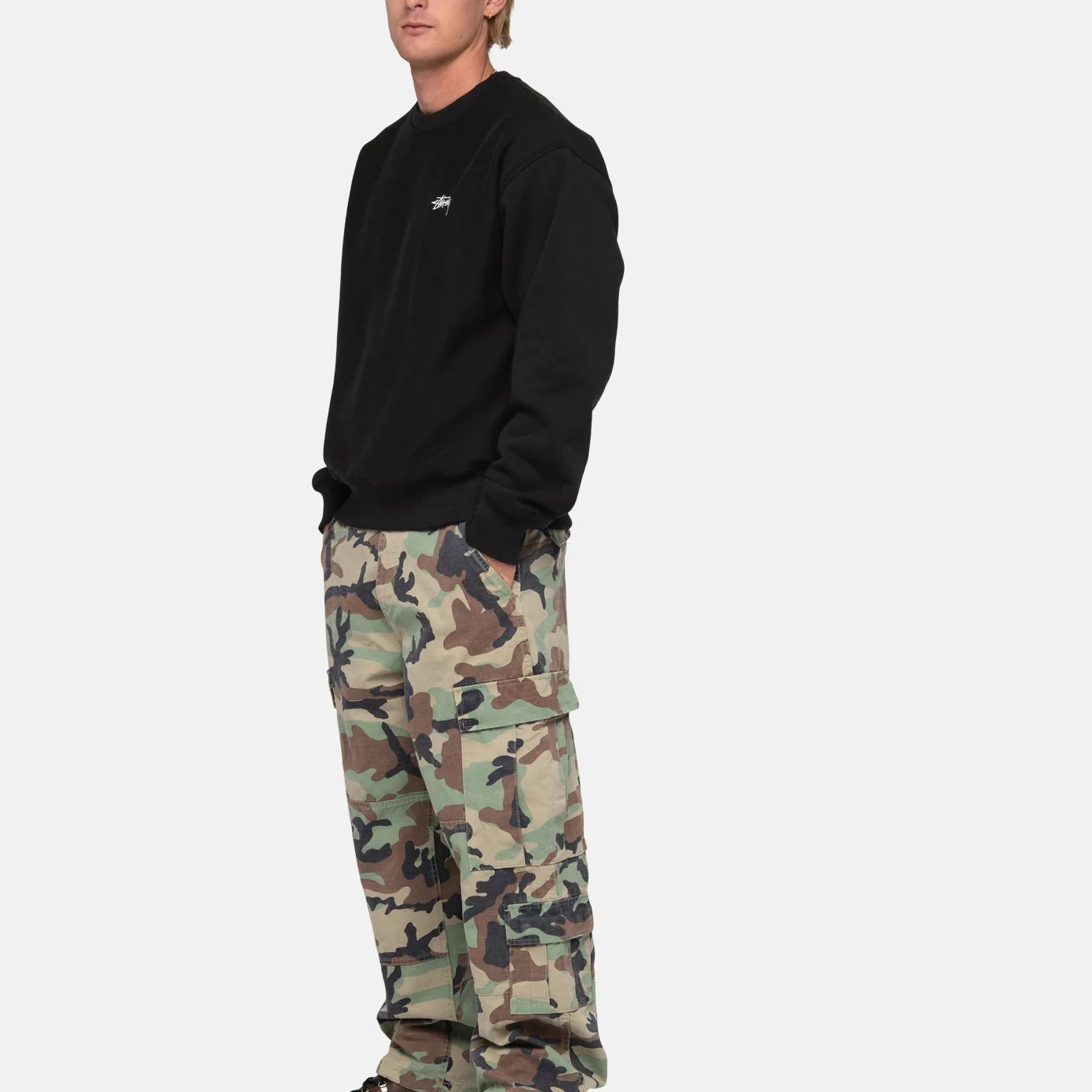 Stüssy Stussy Graphic Embroidered Fleece Crewneck Retro Sweatshirt Unisex 118531 圖 5