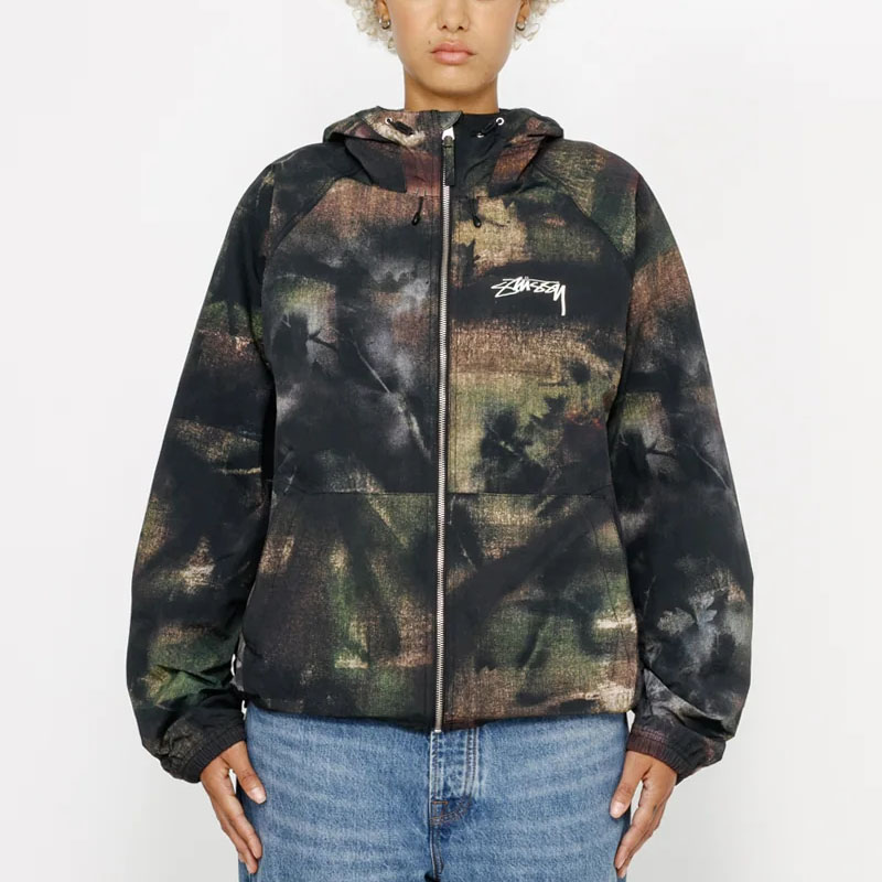 Shop Stüssy Stussy Holiday Beach Shell Camo Logo Relaxed Fit Hoodie Jacket Black Unisex Retro. 115822