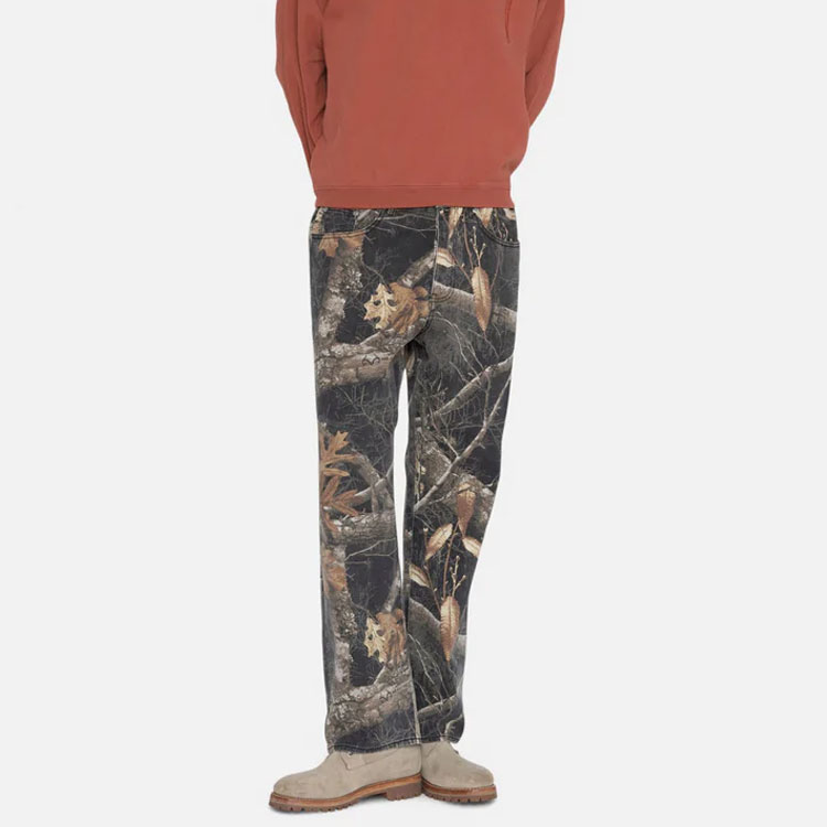 Shop Jeans Unisex Stüssy Stussy Holiday FW22 Corte Recto Estilo Vintage Estampado Ramas. 116602