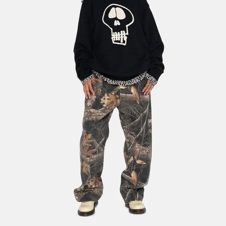 Purchase Jeans Unisex Stüssy Stussy Holiday FW22 Corte Recto Estilo Vintage Estampado Ramas. 116602