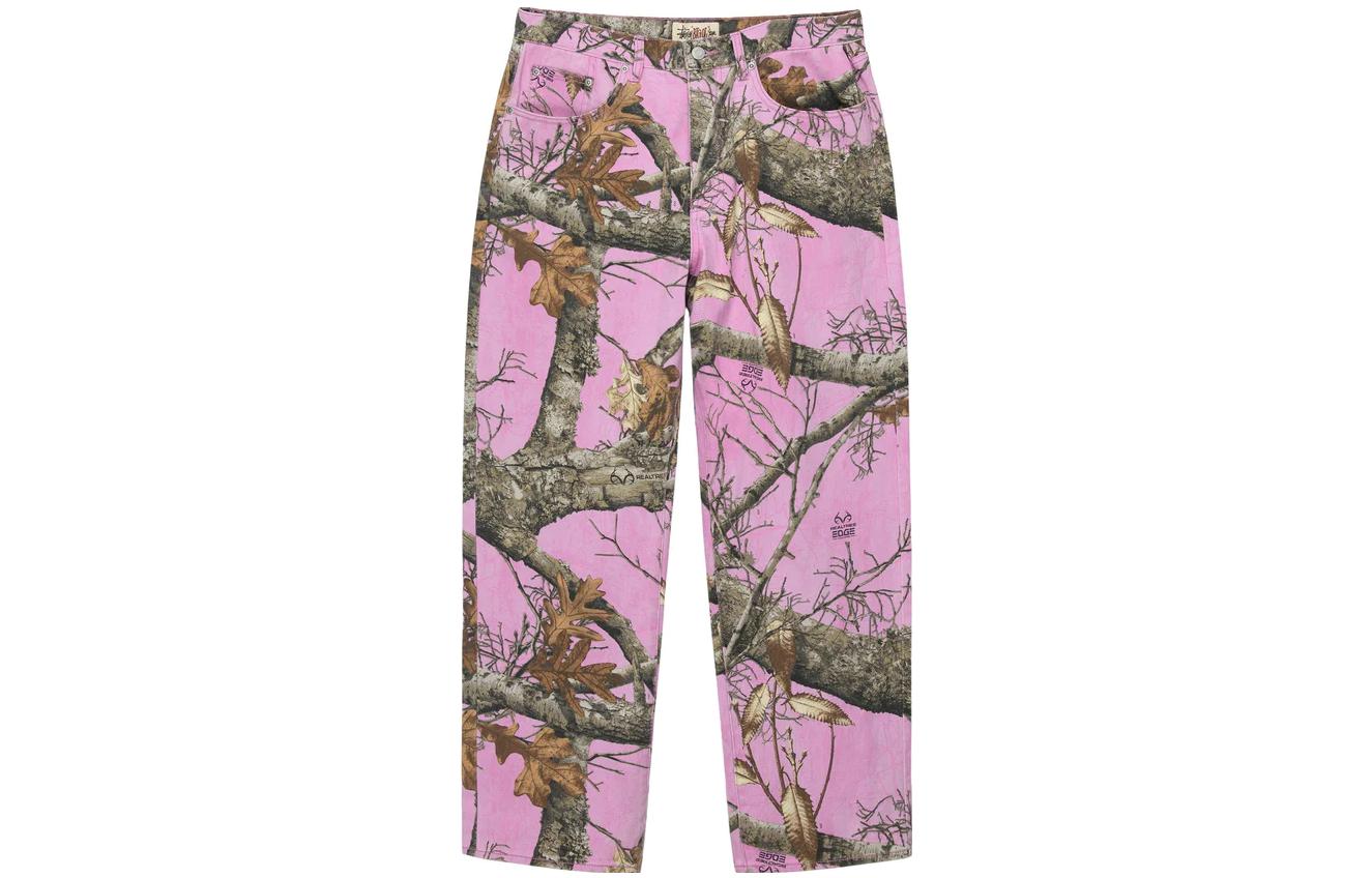 Cheap Jeans Unisex Stüssy Stussy Holiday FW22 Corte Recto Estilo Vintage Estampado Ramas. 116602