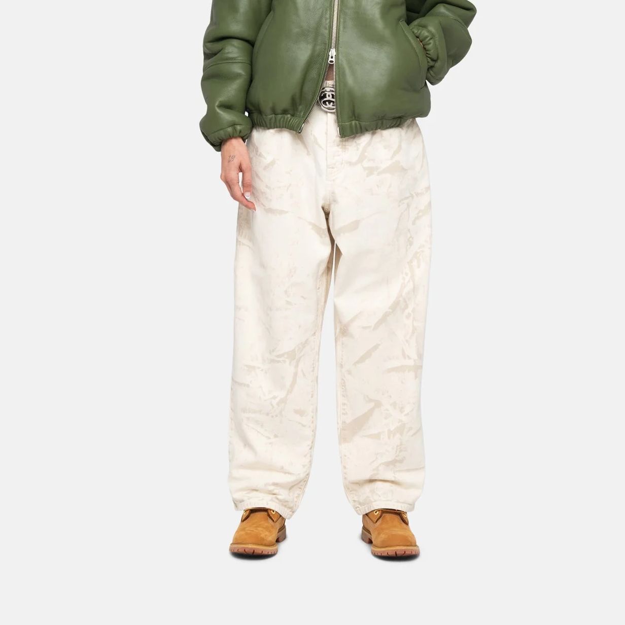 Shop Stüssy Stussy Holiday FW23 Big Ol' Jean Distressed Canvas Vintage White Unisex Jeans. 116639