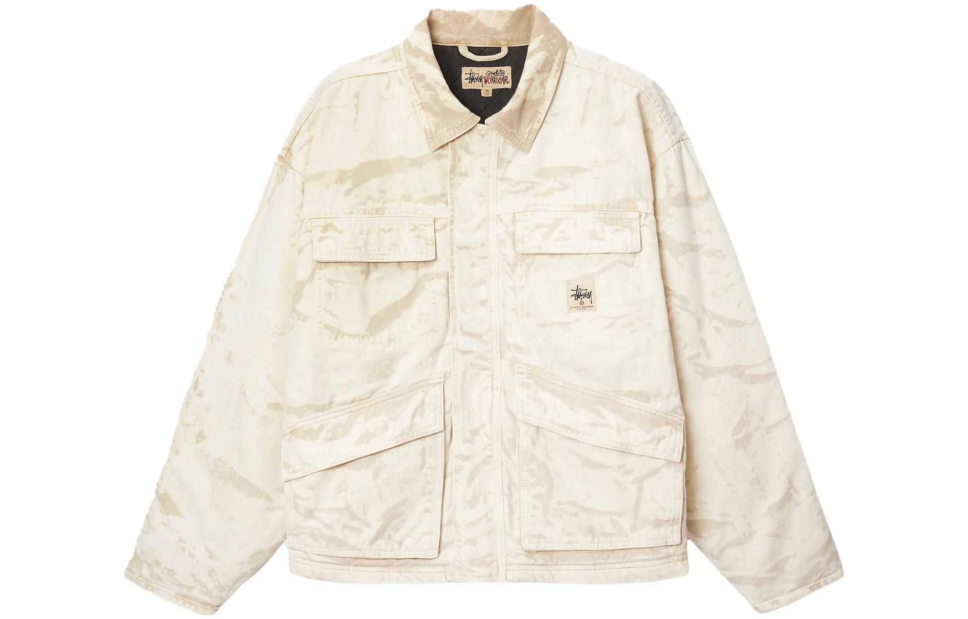 Stüssy Stussy Holiday FW23 Distressed Canvas Workwear Jacket White Unisex. 115726