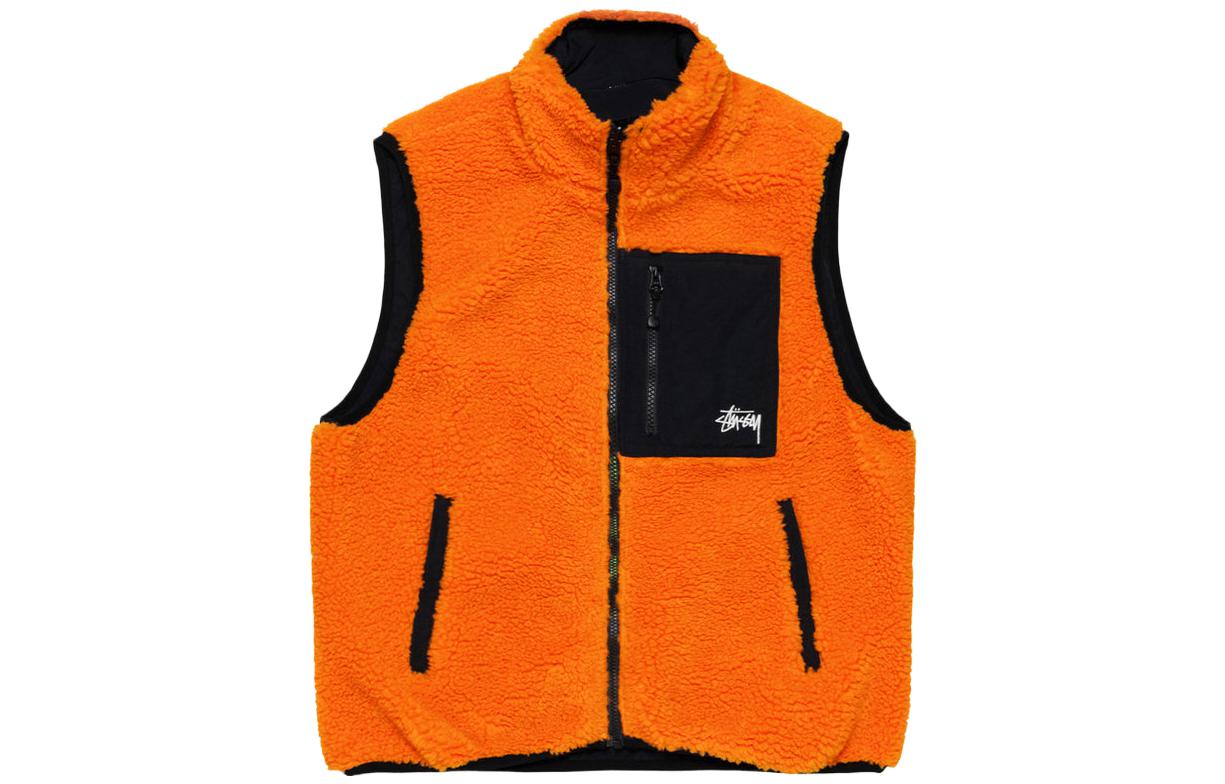 Order Stüssy Stussy Holiday FW23 Sherpa Reversible Vest Unisex Retro Fleece Zip Vest. 118528