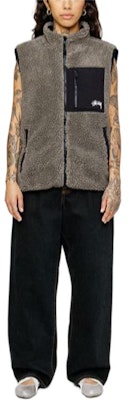Stüssy Stussy Holiday FW23 Sherpa Reversible Vest Unisex Retro Fleece Zip Vest. 118528 22