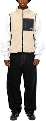 Stüssy Stussy Holiday FW23 Sherpa Reversible Vest Unisex Retro Fleece Zip Vest. 118528 30