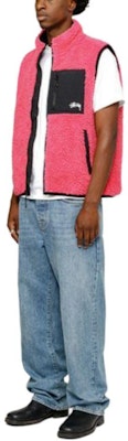 Stüssy Stussy Holiday FW23 Sherpa Reversible Vest Unisex Retro Fleece Zip Vest. 118528 36