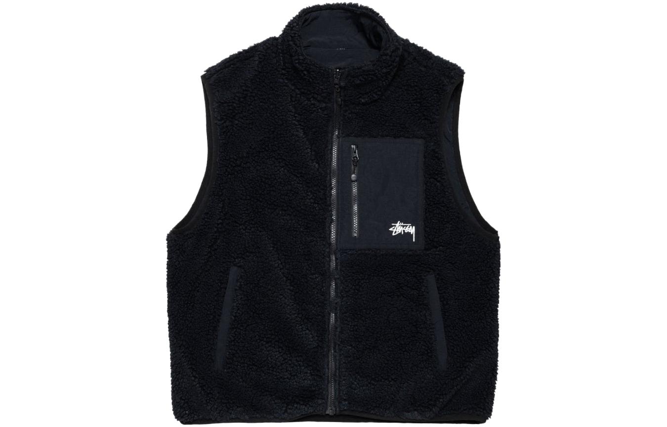 Sizing Stüssy Stussy Holiday FW23 Sherpa Reversible Vest Unisex Retro Fleece Zip Vest. 118528