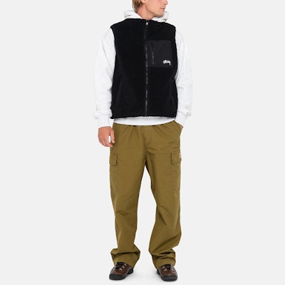 Stüssy Stussy Holiday FW23 Sherpa Reversible Vest Unisex Retro Fleece Zip Vest. 118528 1
