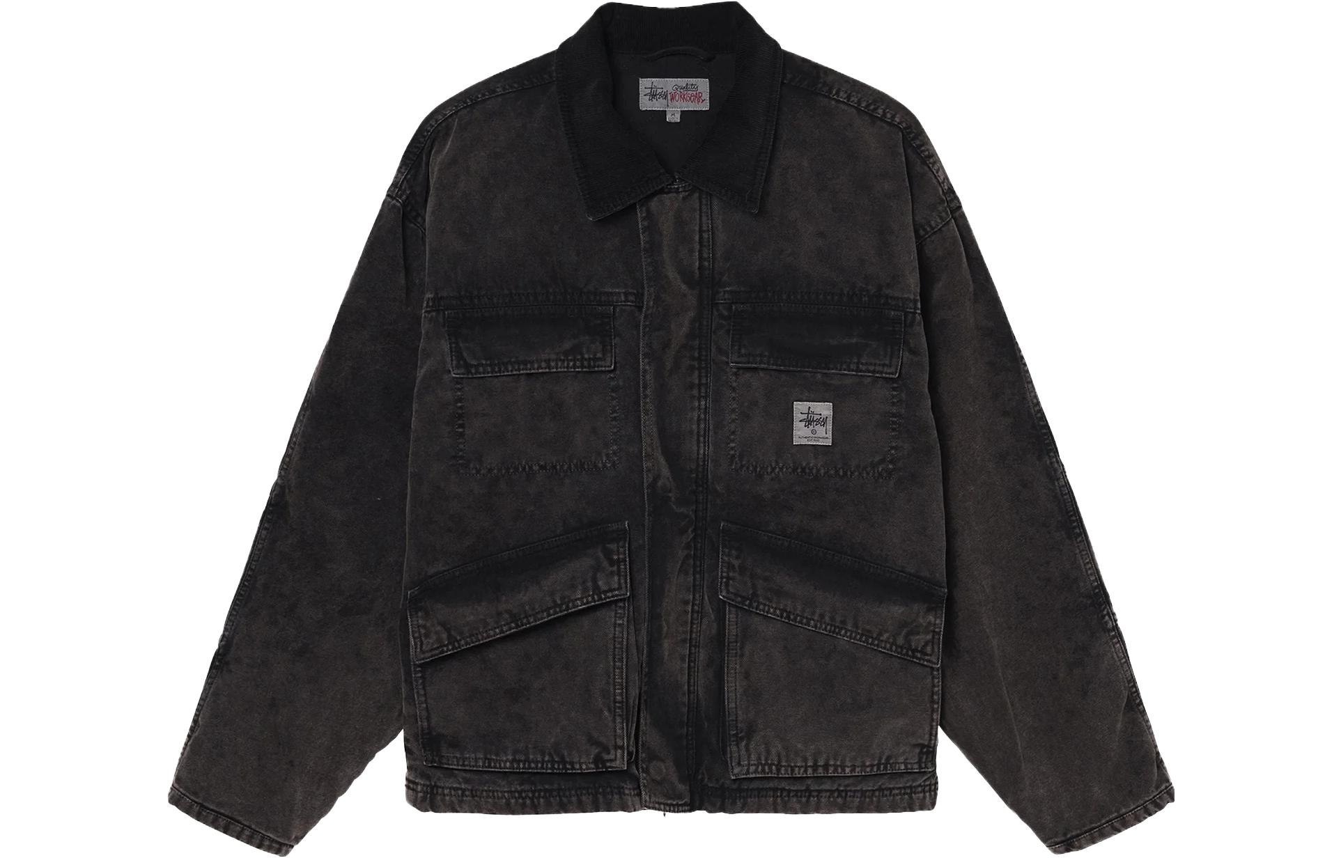 Stüssy Stussy Holiday FW23 Spray Dye Canvas Camo Corduroy Collar Work Jacket Unisex. 115727