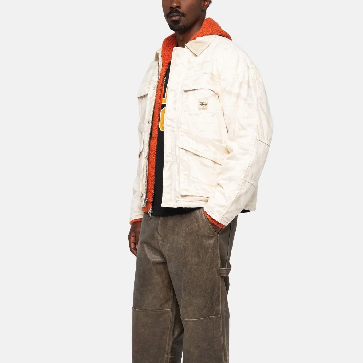 Stüssy Stussy Holiday FW23 Spray Dye Canvas Camo Corduroy Collar Work Jacket Unisex. 115727 圖 13