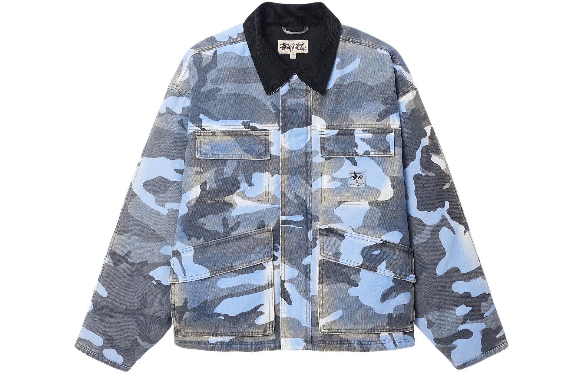 Stüssy Stussy Holiday FW23 Spray Dye Canvas Camo Corduroy Collar Work Jacket Unisex. 115727 圖 2