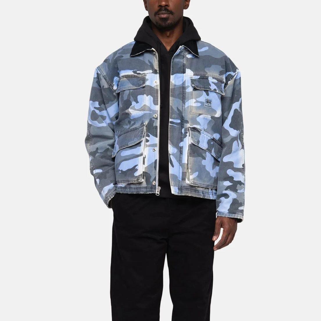 Stüssy Stussy Holiday FW23 Spray Dye Canvas Camo Corduroy Collar Work Jacket Unisex. 115727 圖 4