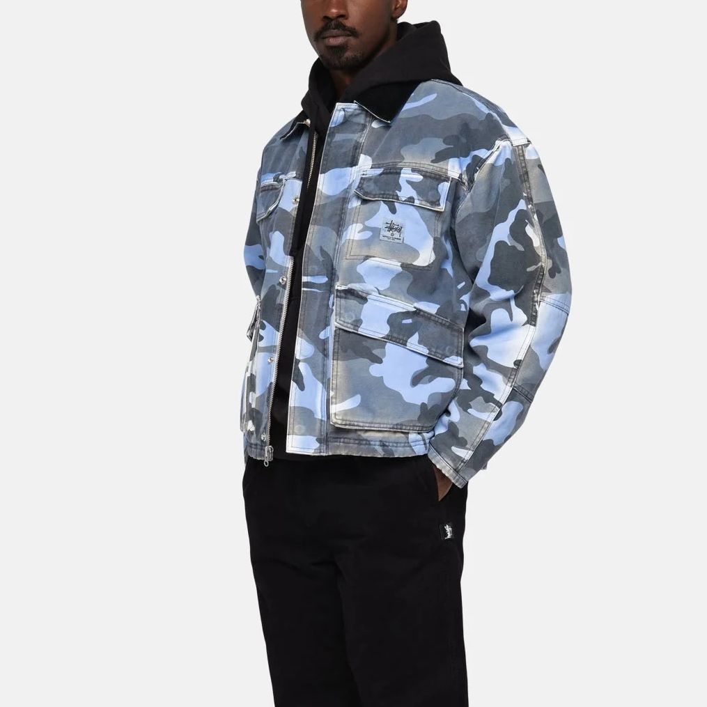Stüssy Stussy Holiday FW23 Spray Dye Canvas Camo Corduroy Collar Work Jacket Unisex. 115727 圖 5