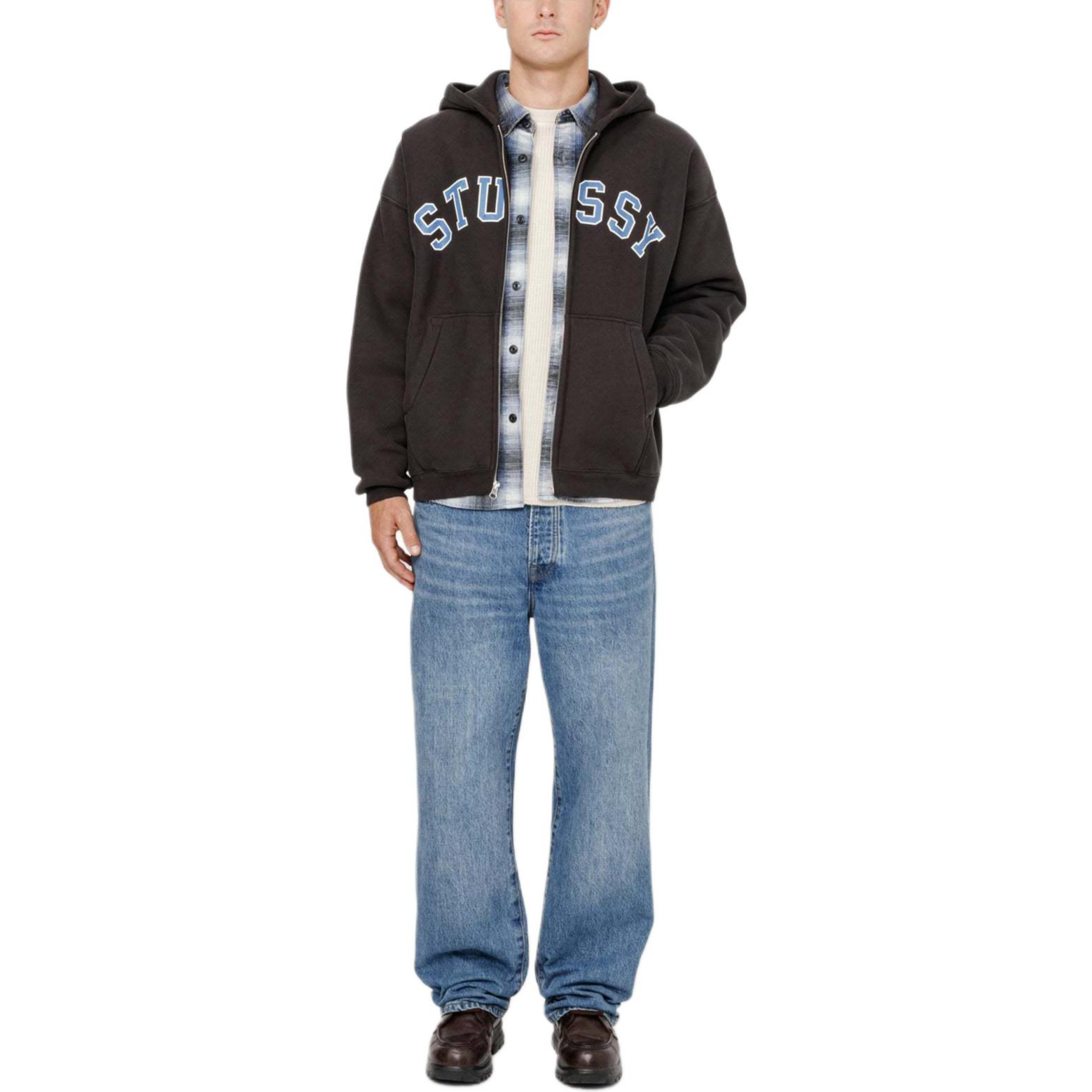 Stüssy Stussy Holiday FW24 Faded Graphic Zip Hoodie Unisex Vintage Style Pullover. 118565 圖 6