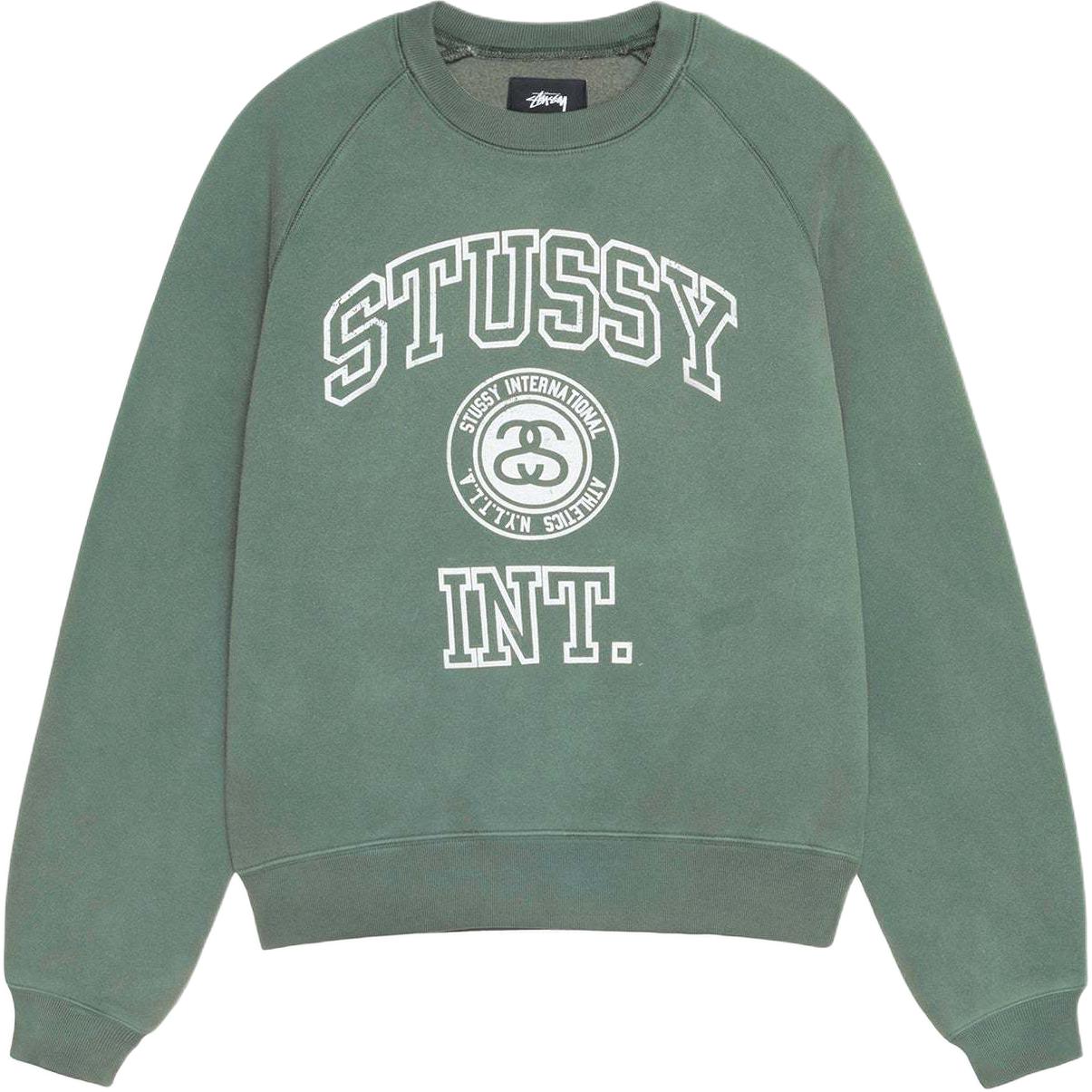 Stüssy Stussy Holiday Overlock Varsity Raglan Crewneck Retro Sweatshirt Unisex. 118564