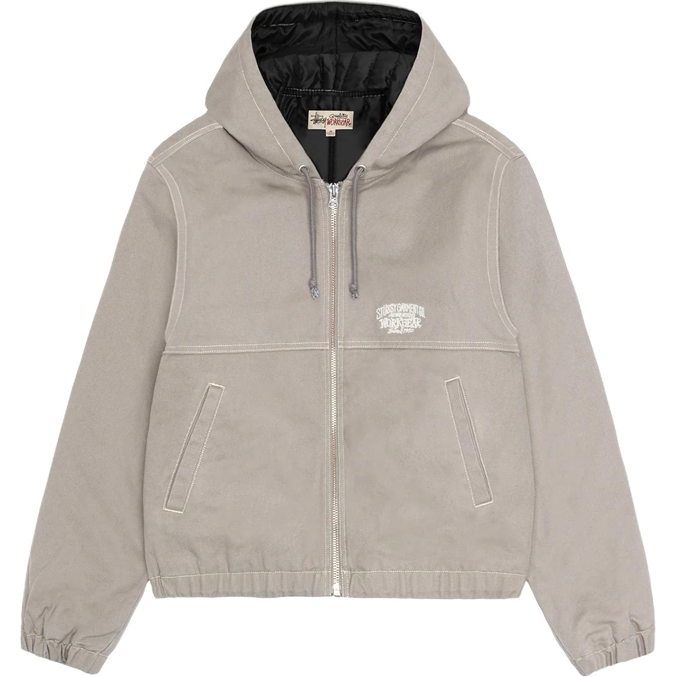 Order Stüssy Stussy Holiday Work Jacket Contrast Stitch Logo Print Retro Unisex Hoodie Jacket. 115790-stussy