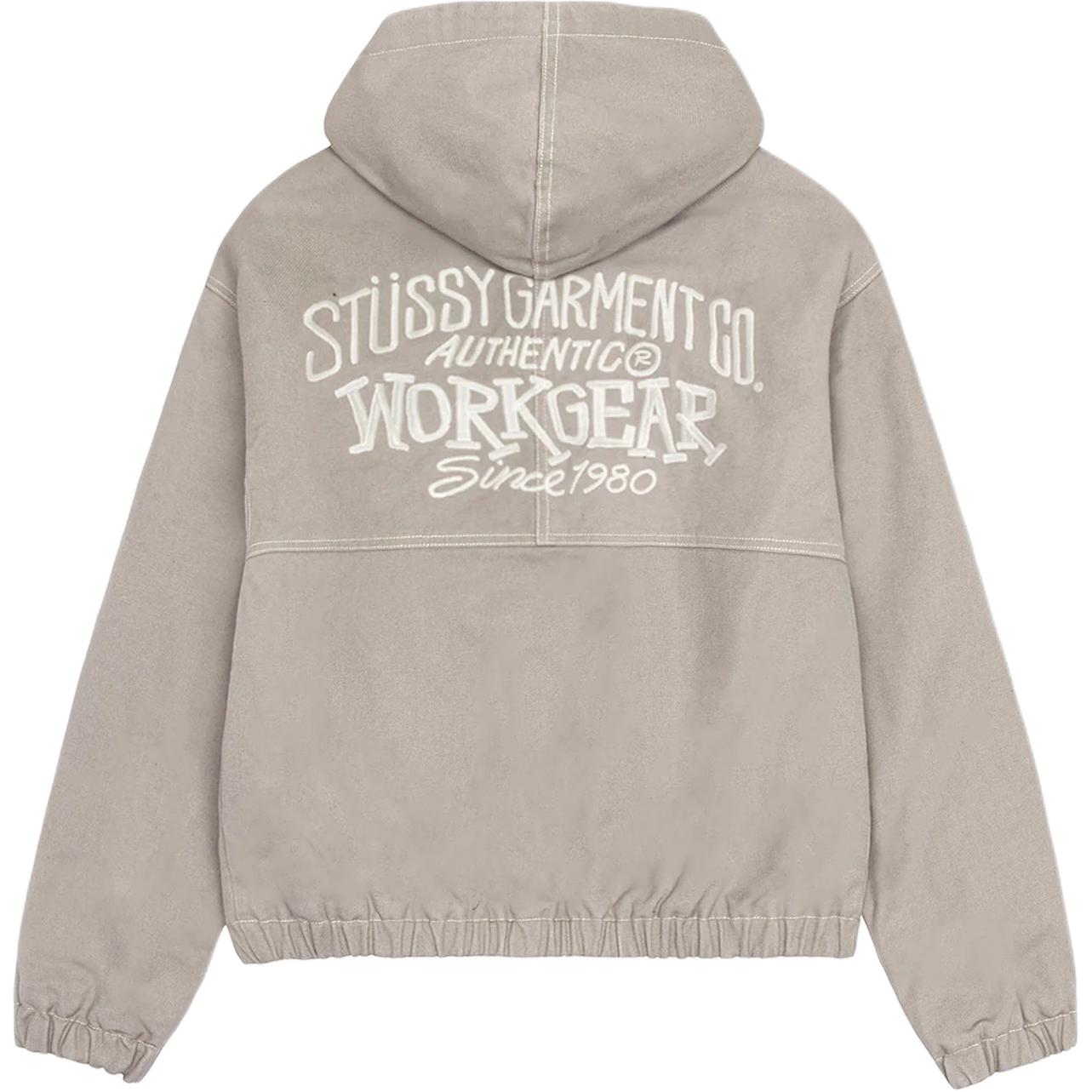 Lookbook Stüssy Stussy Holiday Work Jacket Contrast Stitch Logo Print Retro Unisex Hoodie Jacket. 115790-stussy