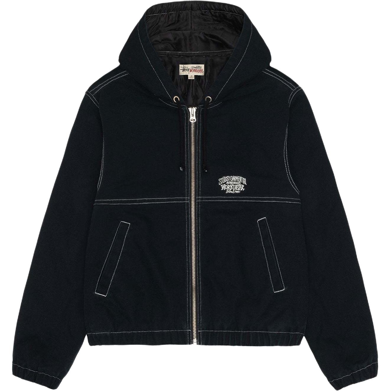 Details for Stüssy Stussy Holiday Work Jacket Contrast Stitch Logo Print Retro Unisex Hoodie Jacket. 115790-stussy