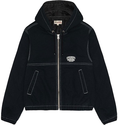 Stüssy Stussy Holiday Work Jacket Contrast Stitch Logo Print Retro Unisex Hoodie Jacket. 115790-stussy Details for Stüssy Stussy Holiday Work Jacket Contrast Stitch Logo Print Retro Unisex Hoodie Jacket. 115790-stussy