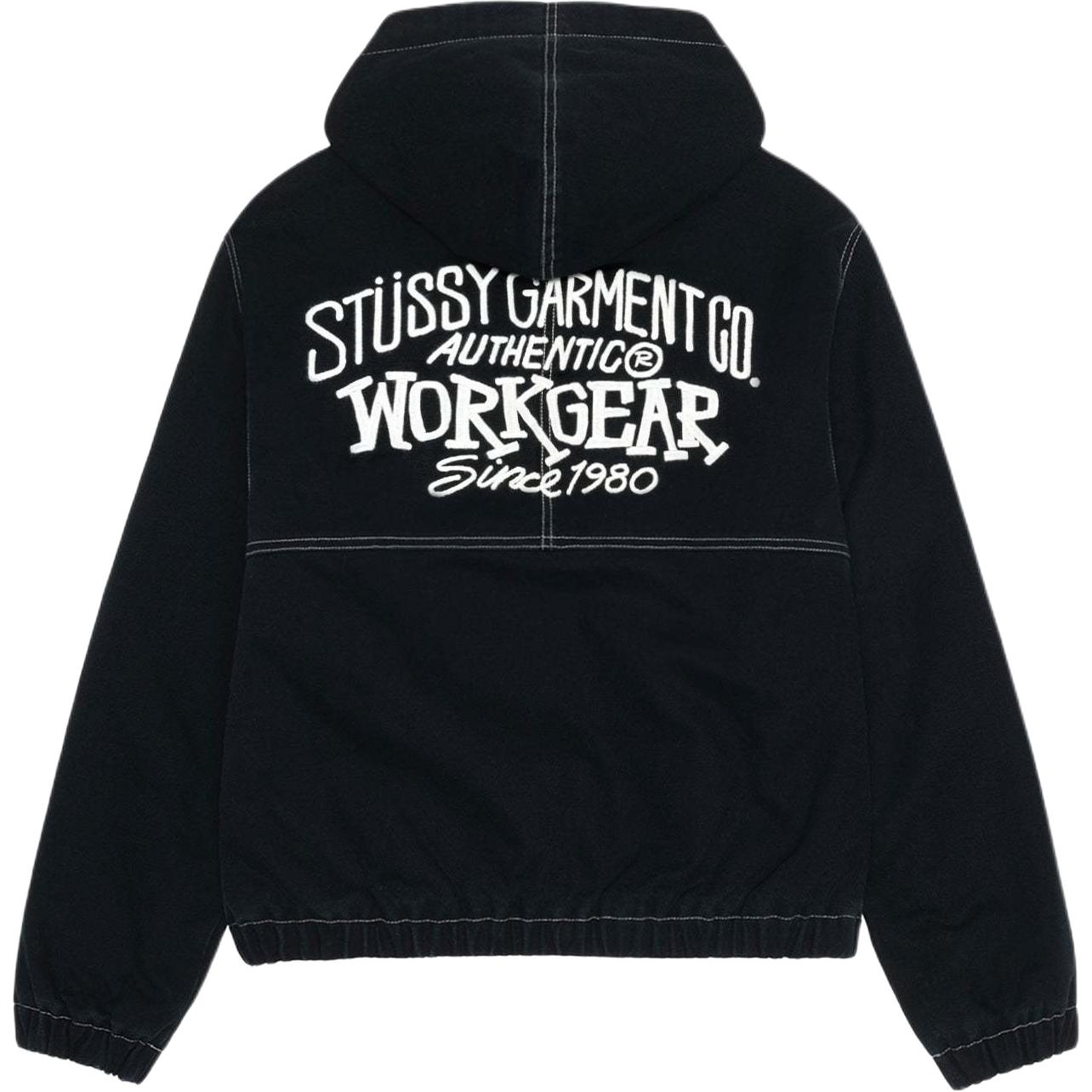 Sizing Stüssy Stussy Holiday Work Jacket Contrast Stitch Logo Print Retro Unisex Hoodie Jacket. 115790-stussy