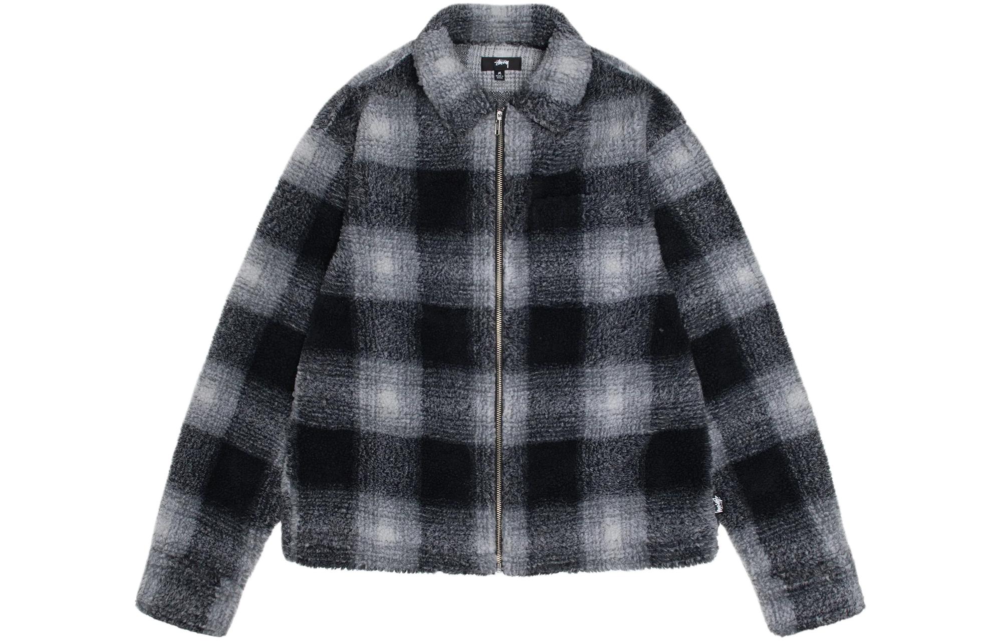 Stüssy Stussy Jacquard Plaid Loose Fit Zip-Up Retro Fleece Jacket Unisex 1110224