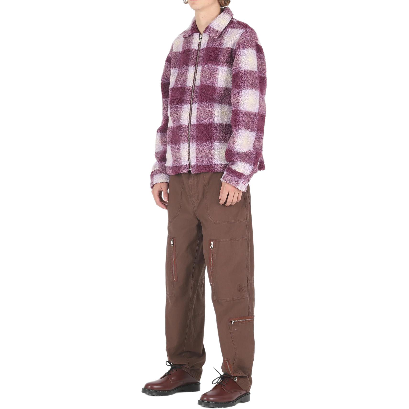 Stüssy Stussy Jacquard Plaid Loose Fit Zip-Up Retro Fleece Jacket Unisex 1110224 圖 16