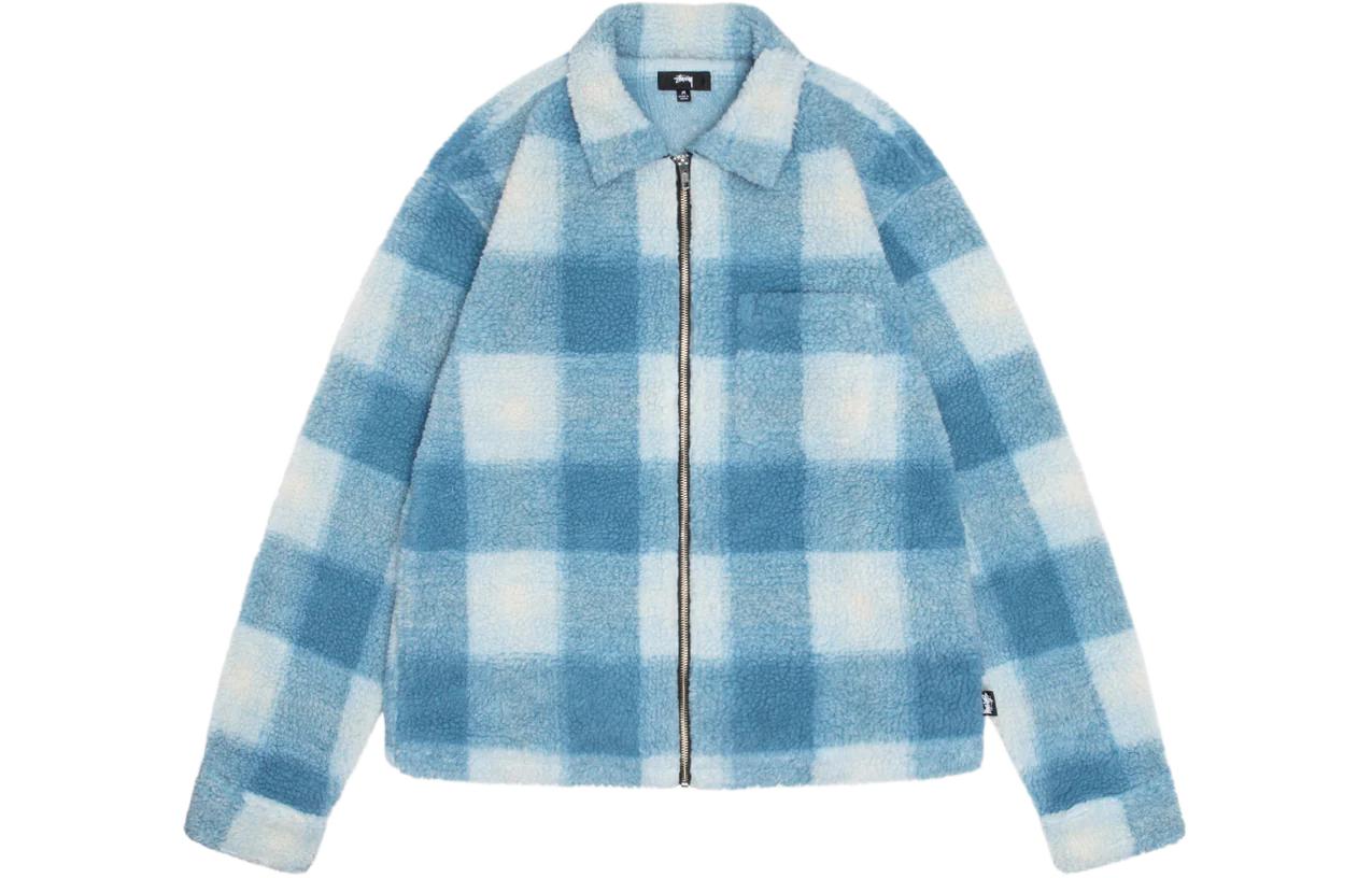 Stüssy Stussy Jacquard Plaid Loose Fit Zip-Up Retro Fleece Jacket Unisex 1110224 圖 7