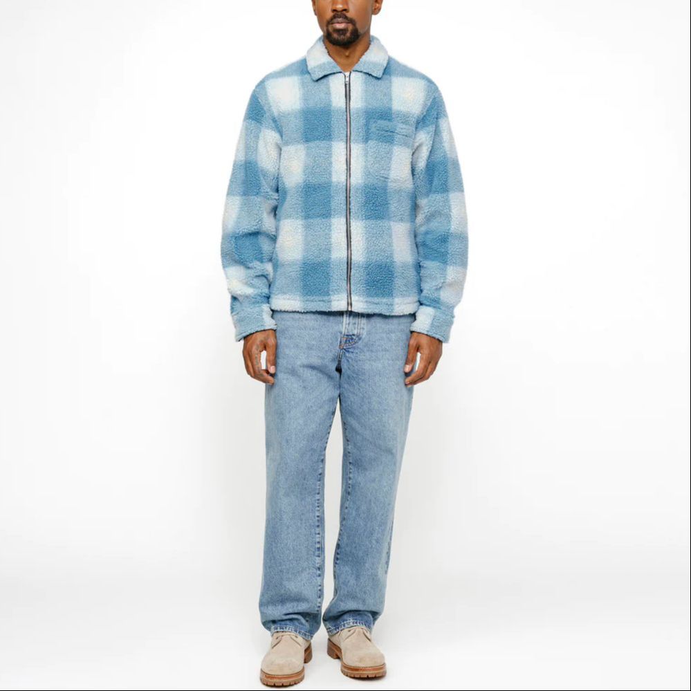 Stüssy Stussy Jacquard Plaid Loose Fit Zip-Up Retro Fleece Jacket Unisex 1110224 圖 10