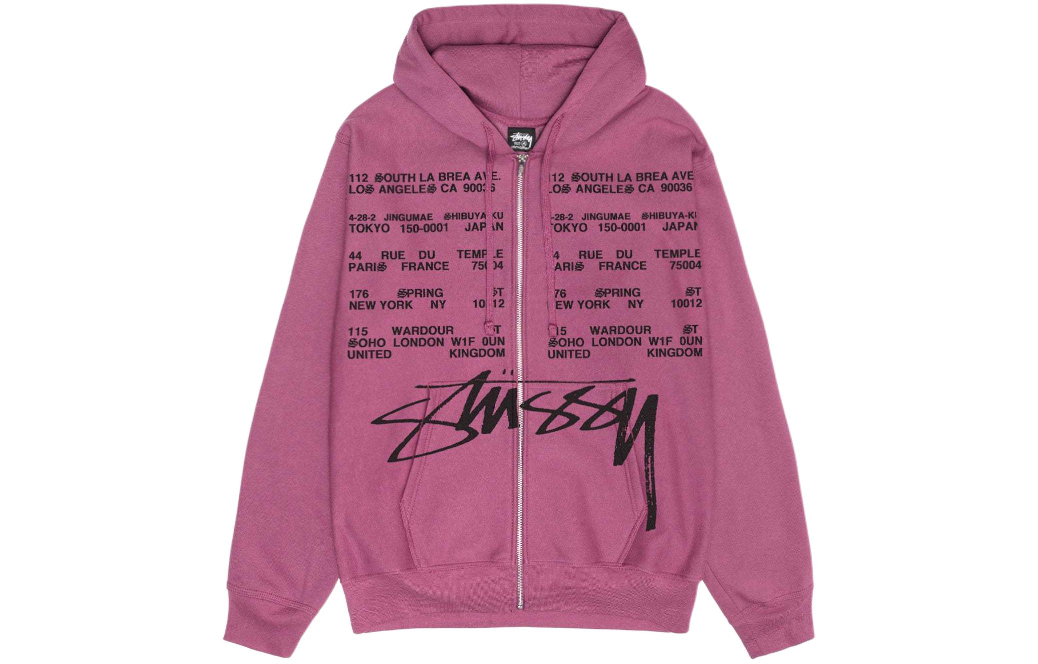 Stüssy Stussy Letter Print Fleece Hoodie with Zip Pockets Unisex Vintage Style. 1975004 圖 8