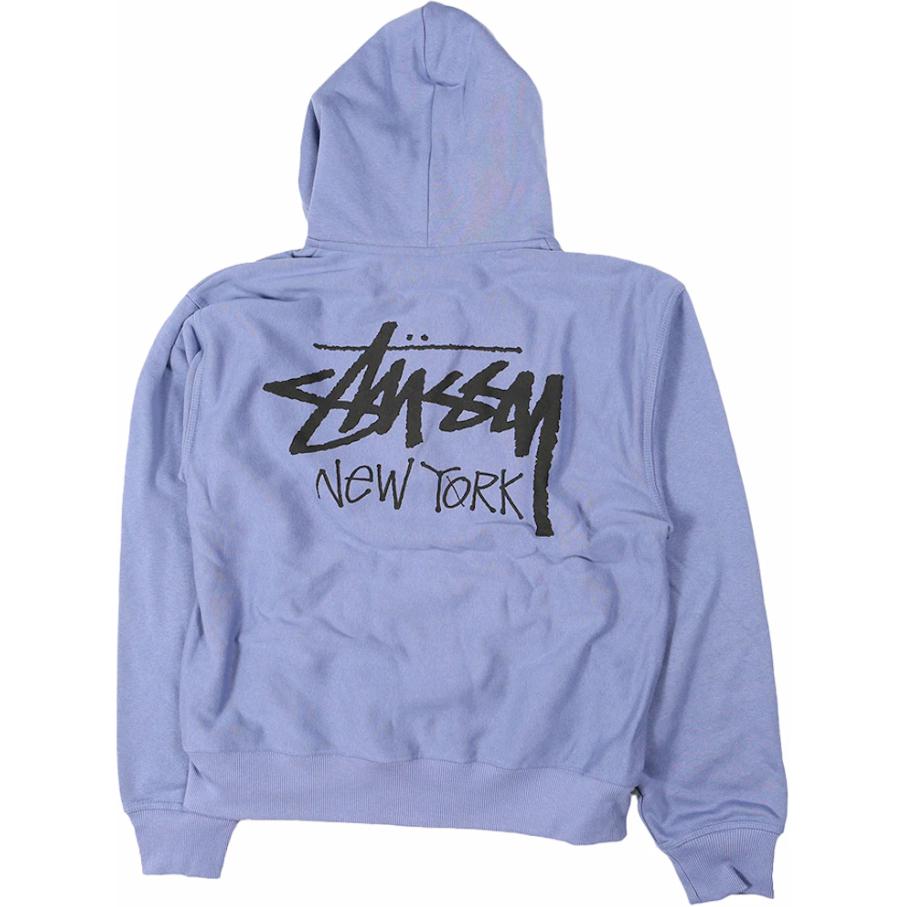 Stüssy Stussy Letter Print Zip-Up Hoodie Unisex Retro Style Lavender Purple. 3973804 圖 3
