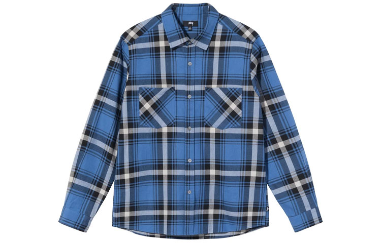 Stüssy Stussy Logo Plaid Long Sleeve Vintage American Shirt for Men. 1110202