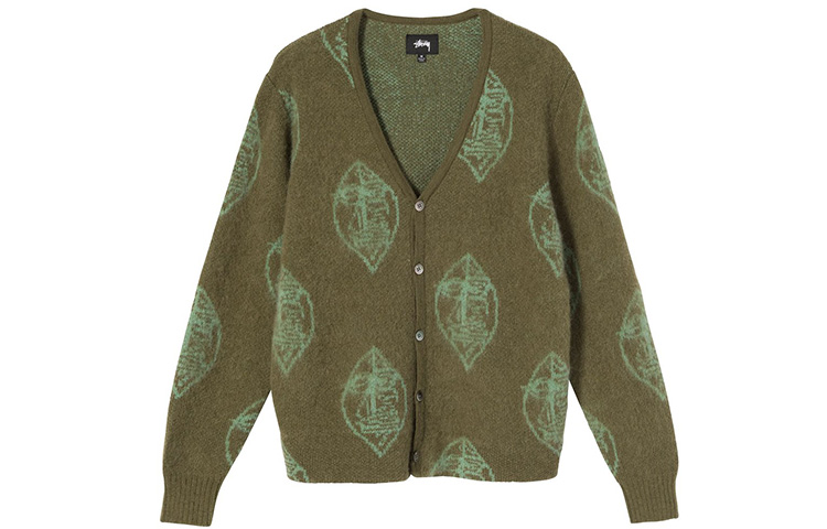 Stüssy Stussy Mohair Pattern V-Neck Vintage Knit Sweater Unisex. 117084 圖 2