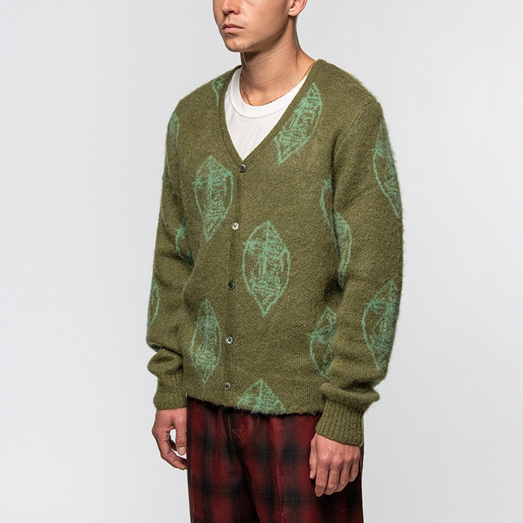 Stüssy Stussy Mohair Pattern V-Neck Vintage Knit Sweater Unisex. 117084 圖 4