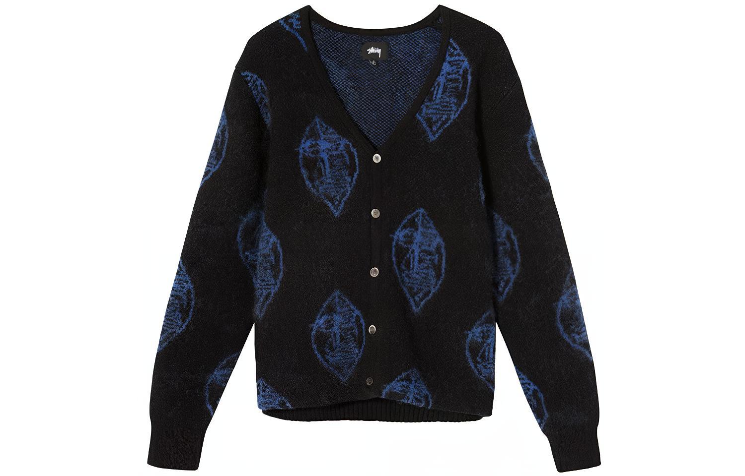 Stüssy Stussy Mohair Pattern V-Neck Vintage Knit Sweater Unisex. 117084 圖 5