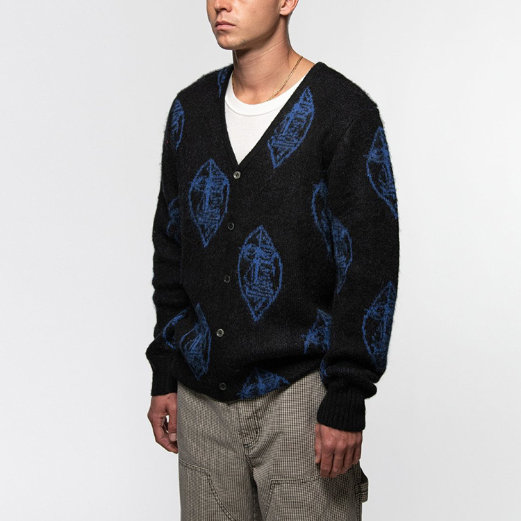Stüssy Stussy Mohair Pattern V-Neck Vintage Knit Sweater Unisex. 117084 圖 7