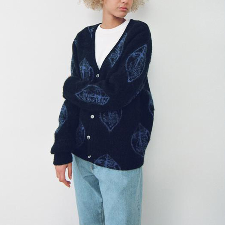 Stüssy Stussy Mohair Pattern V-Neck Vintage Knit Sweater Unisex. 117084 圖 8