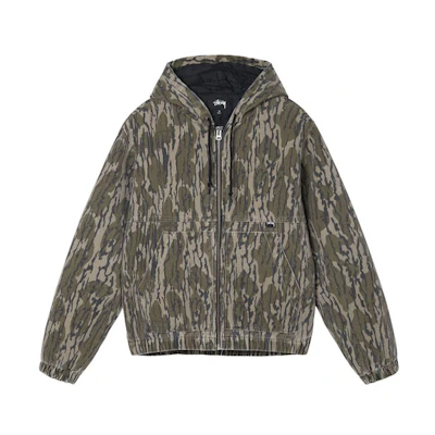 Stüssy Stussy Mossy Oak Camo Insulated Work Jacket Vintage Style Thick Hooded Coat 115626