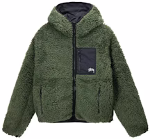 Stüssy Stussy Olive Green Reversible Patch Pocket Retro Jacket Unisex Long Sleeve. 118507OLIVE Stüssy Stussy Olive Green Reversible Patch Pocket Retro Jacket Unisex Long Sleeve. 118507OLIVE