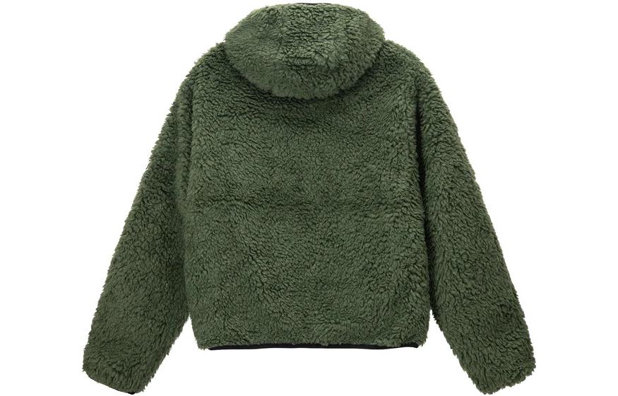 Lookbook 스투시 올리브 그린 리버시블 패치포켓 레트로 재킷 유니섹스 긴소매. 118507OLIVE