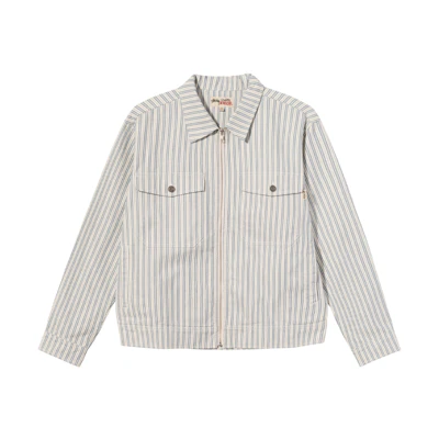 Stüssy Stussy Oversized Striped Long-Sleeve Retro Jacket Unisex Off-White. 115564